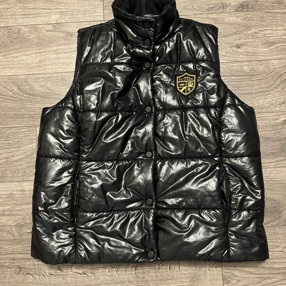 Polo Ralph Lauren Black Puffer Vest with Logo Patch